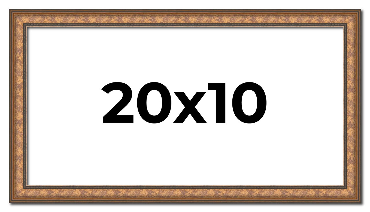 Panoramic Slim Profile Gold Picture Frame - UV Acrylic, Foam Board Backing, Hanging Hardware